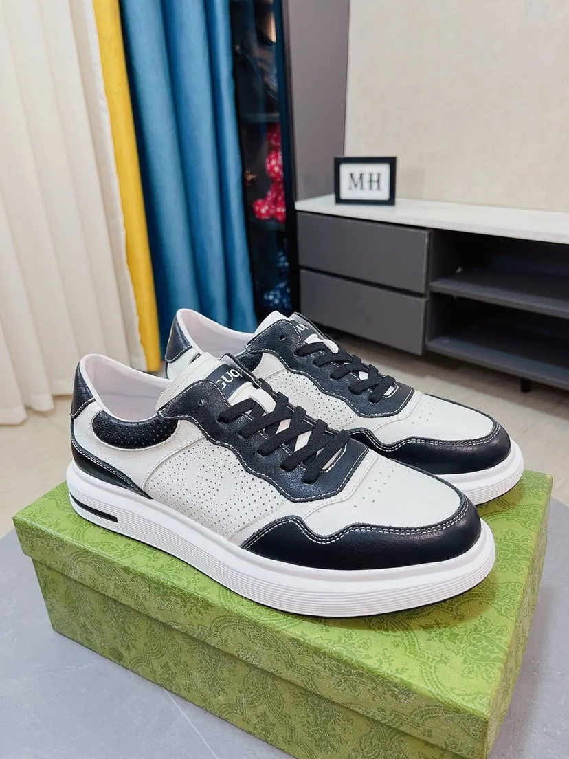 Men's shoes 💰458🌹🌹GUCCI [Gucci] New high-end men's shoes brand, the latest fashionable casual men's shoes, trendy and versatile style, relaxed and sporty style, uppers imported from Italy, first-layer cowhide embossed, genuine leather lining and ultra-fine workmanship. Original personalized fashionable rubber wear-resistant outsole, light and comfortable on the foot, size 38-44